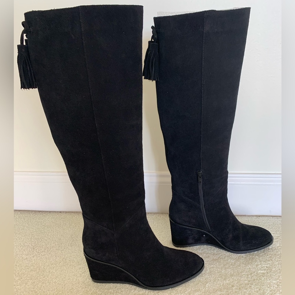 Antonio Melani, MAESYN tall black suede wedge boots 9M